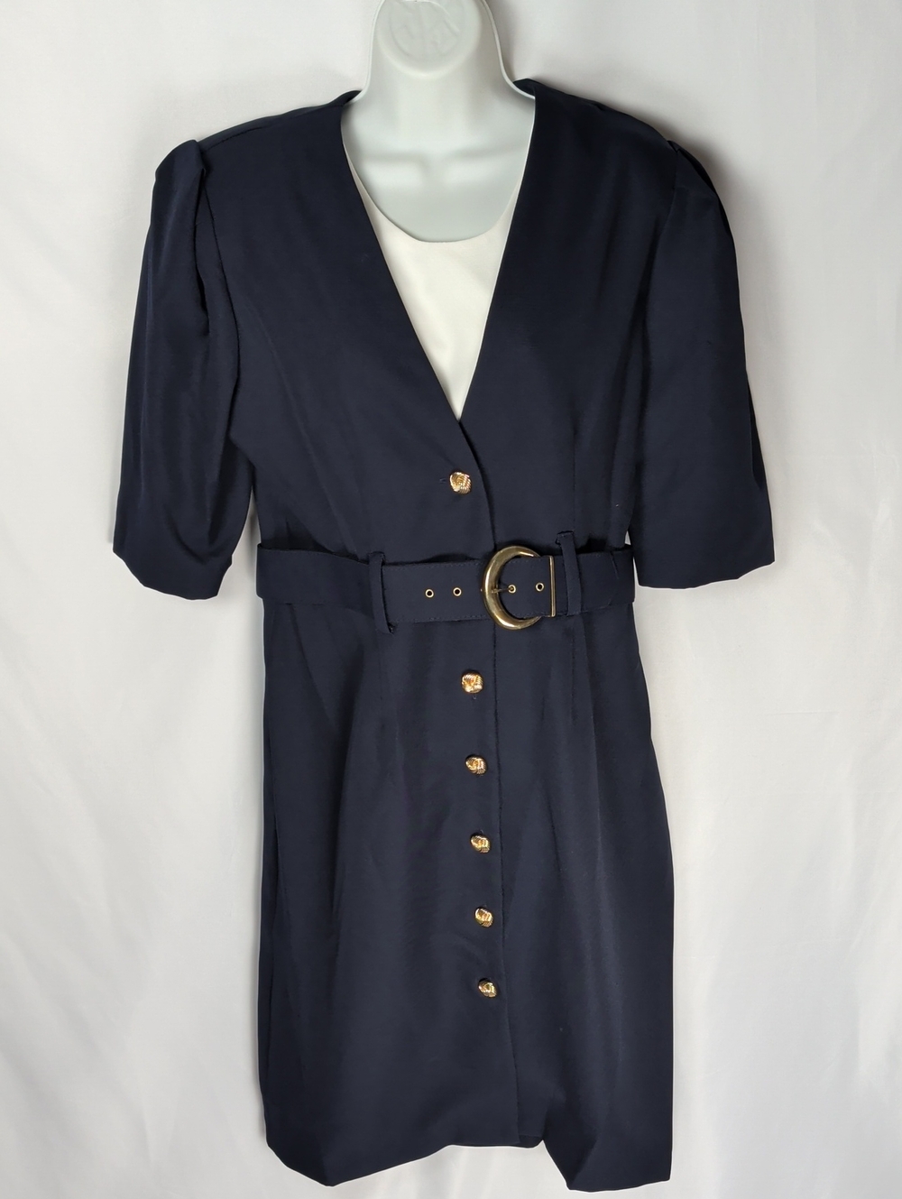 V.I. PETITES VTG 80s Dress Long Belted Duster Jacket Made in Canada NWT 14P